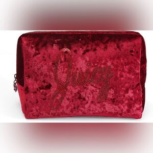 Juicy Couture Red Velvet Travel Bag Makeup cosmetic Bag NWT